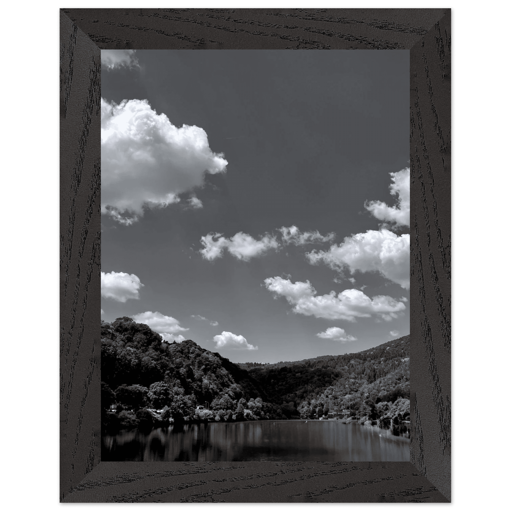 Exclusive Black & White Mounted Framed Poster – Stunning German River View | Black & White Travel Collection – Studio Edition: Spring' 26 - CaliCuration