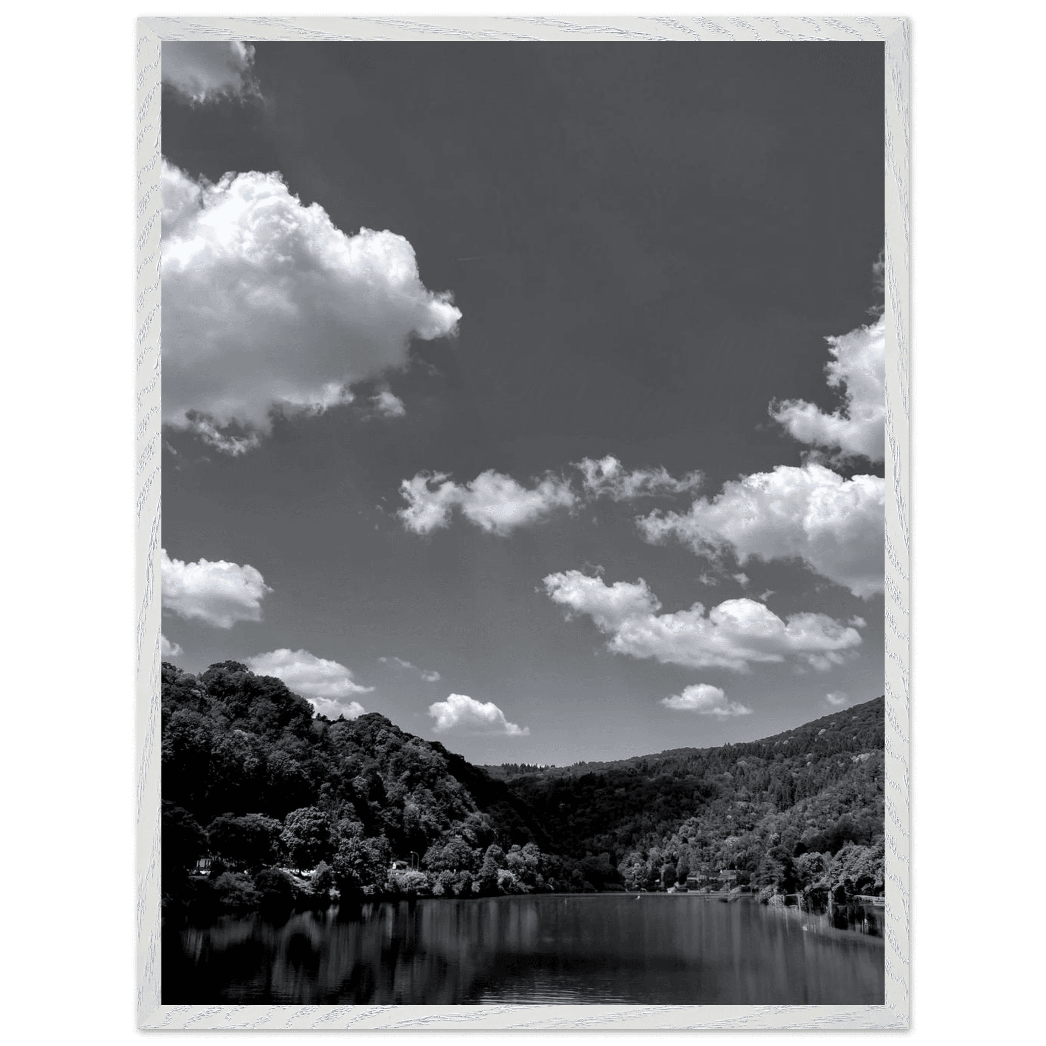 Exclusive Black & White Mounted Framed Poster – Stunning German River View | Black & White Travel Collection – Studio Edition: Spring' 26 - CaliCuration