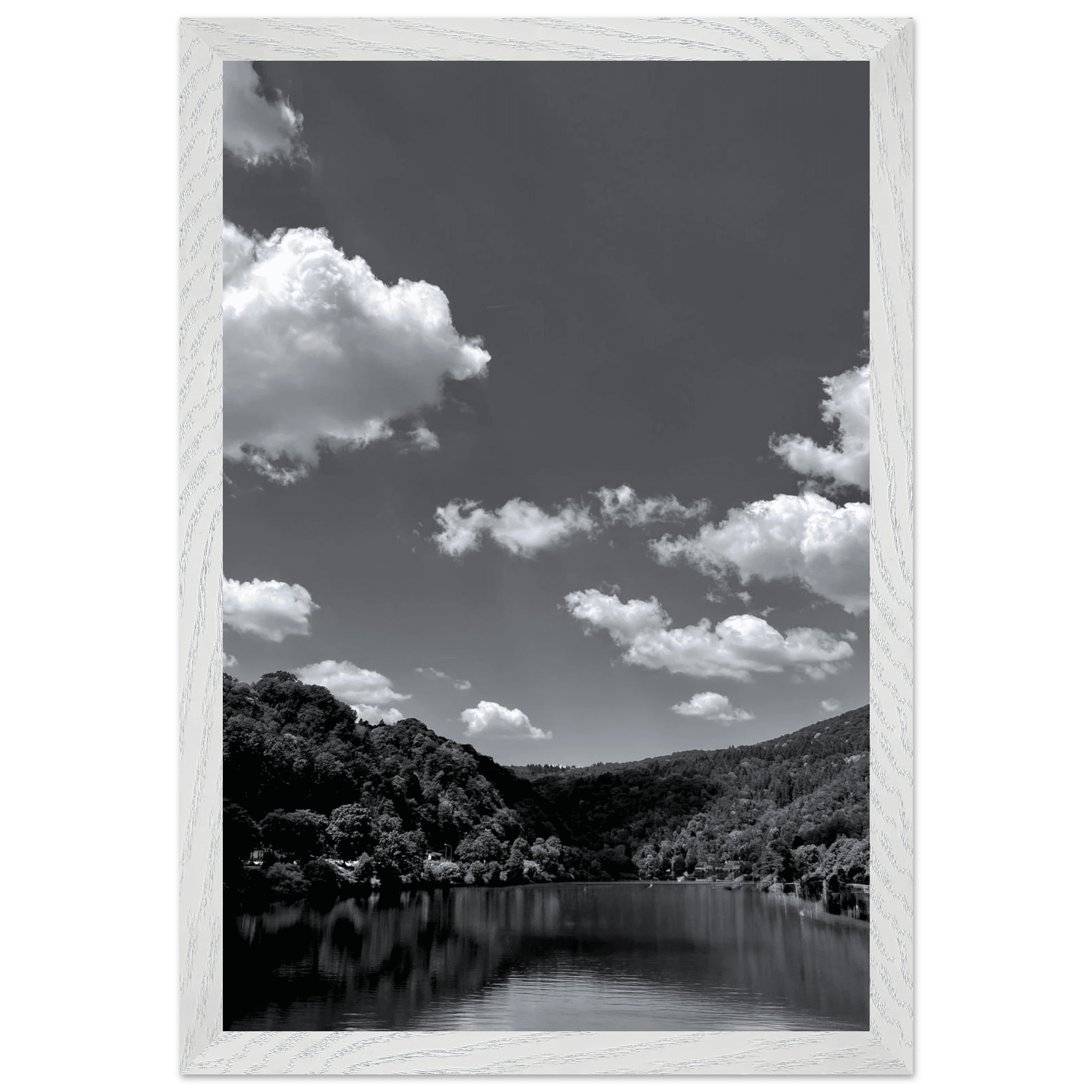 Exclusive Black & White Mounted Framed Poster – Stunning German River View | Black & White Travel Collection – Studio Edition: Spring' 26 - CaliCuration