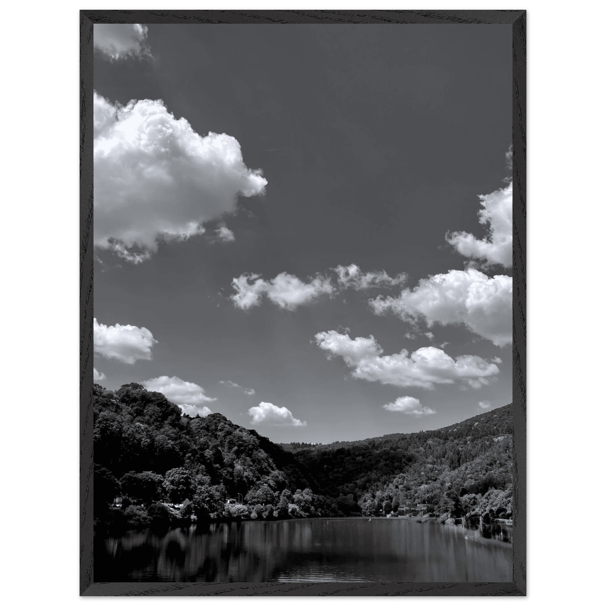 Exclusive Black & White Mounted Framed Poster – Stunning German River View | Black & White Travel Collection – Studio Edition: Spring' 26 - CaliCuration