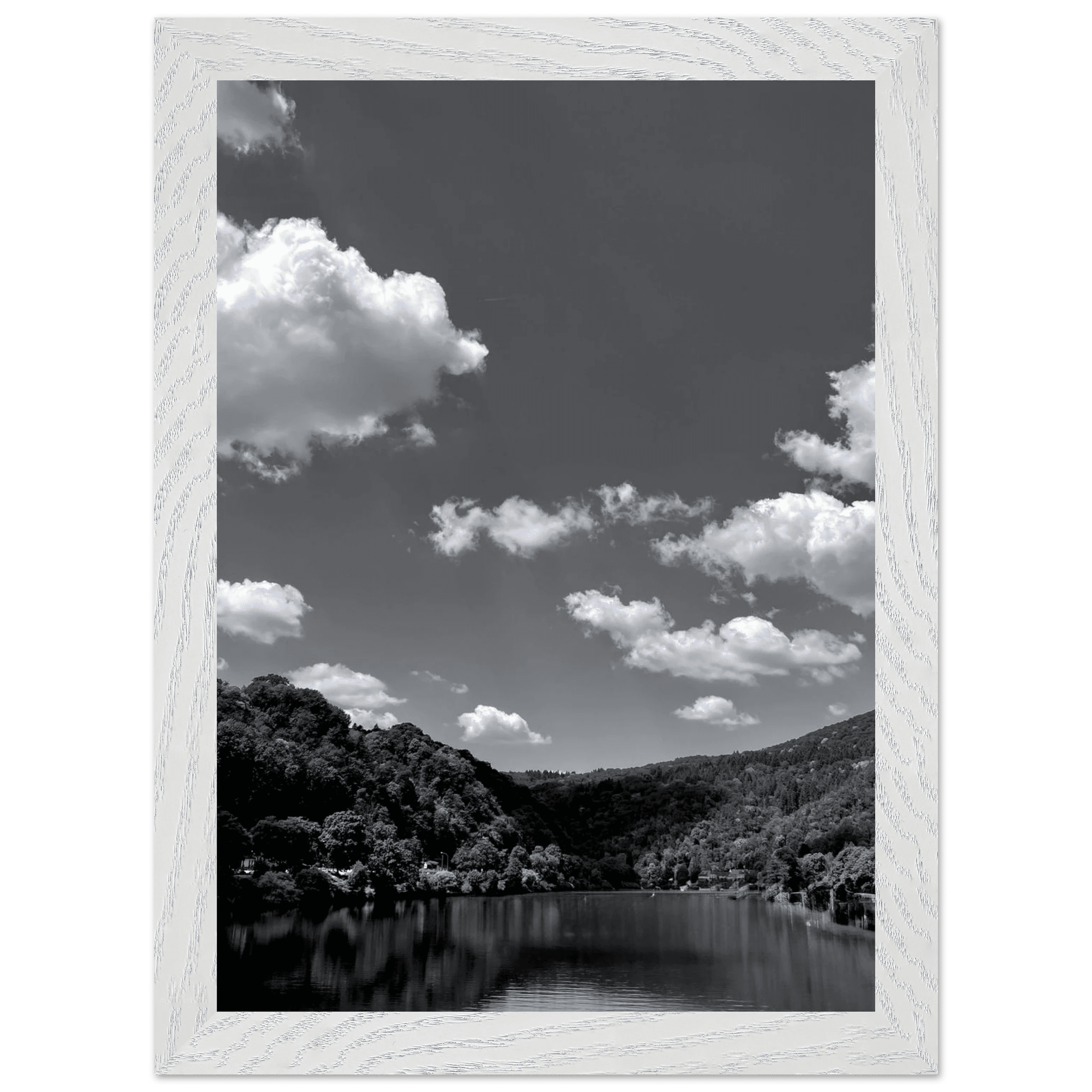 Exclusive Black & White Mounted Framed Poster – Stunning German River View | Black & White Travel Collection – Studio Edition: Spring' 26 - CaliCuration