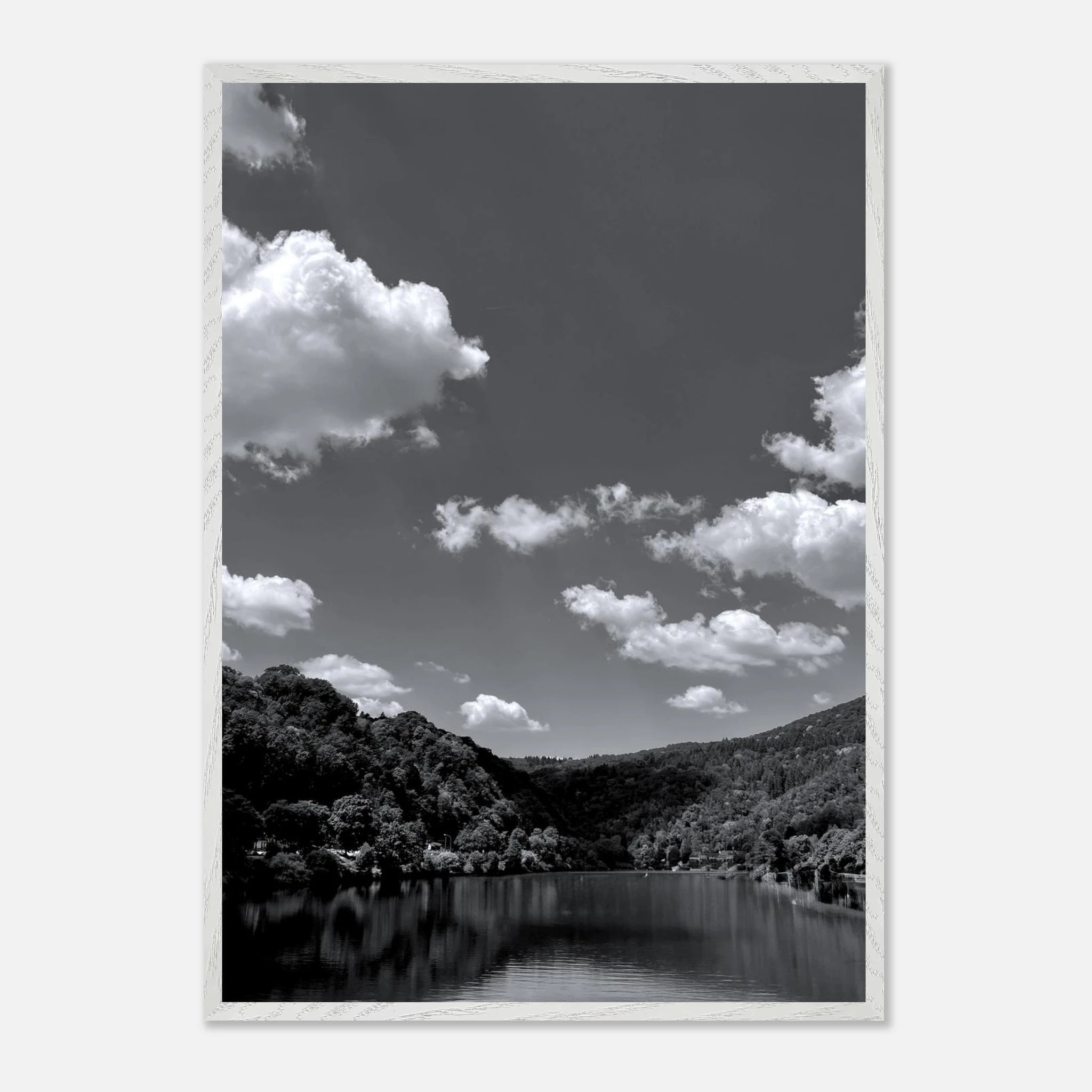 Black and white mounted framed poster of a German river view, from the My Store travel collection, studio edition Spring 26.