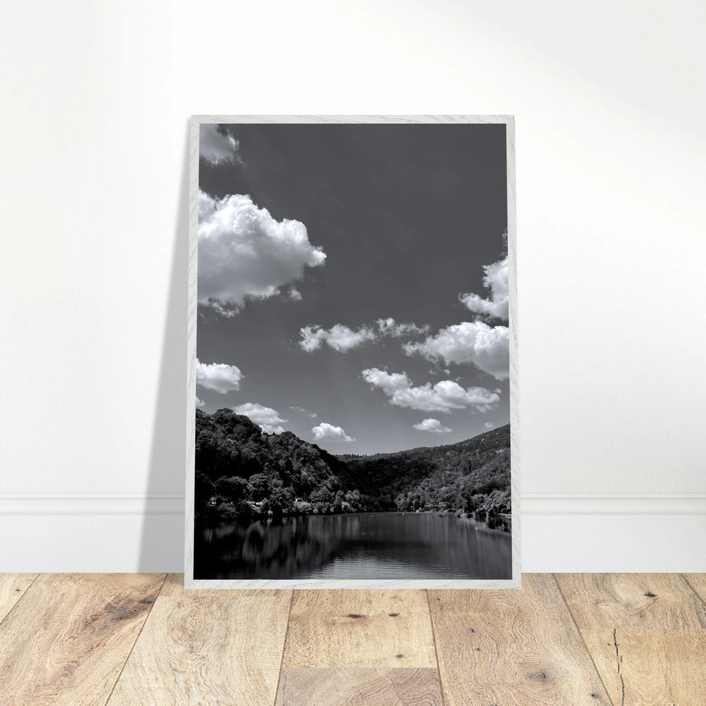 Black and white mounted framed poster of a German river view, part of the spring 2026 travel collection by My Store.