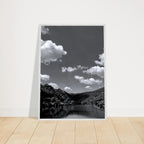Black and white mounted framed poster of a German river view, part of the Studio Edition Black & White Travel Collection.