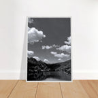 Black and white mounted framed poster of a German river view, part of the Studio Edition travel collection, 15x20 cm print.