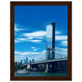 Framed NYC wall art print of Manhattan Bridge and East River in a 15x20 cm white frame, featuring urban photography of NYC.
