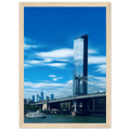 Framed NYC Manhattan Bridge and East River print by My Store, 15x20 cm, featuring urban photography in a white frame.