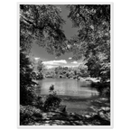 Framed black and white wooden print of Central Park in summer glow, part of My Store's Travel Collection Studio Edition Holiday 25.