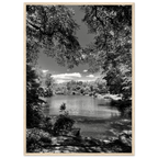 Framed wooden print of Central Park in summer glow, from My Store's Travel Collection Black & White Series, studio edition.