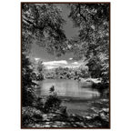 Framed black and white wooden poster of Central Park in summer glow, part of My Store's Travel Collection Studio Edition.