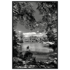 Framed wooden black and white poster of Central Park in summer glow, part of My Store's Travel Collection Studio Edition.