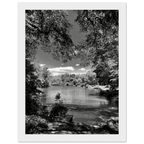 Framed black and white wooden poster of Central Park in summer glow from My Store's Travel Collection Studio Edition.
