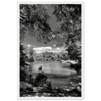 Framed wooden print of Central Park in a summer glow, from My Store's black and white travel collection studio edition.