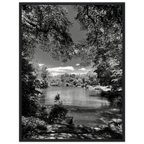 Framed wooden black and white poster of Central Park in summer glow, part of My Store's Travel Collection Studio Edition.