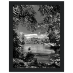 Framed wooden print of Central Park in a summer glow, part of My Store's travel collection, studio edition black and white series.