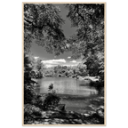 Framed wooden print of Central Park in summer glow, part of My Store's Travel Collection Studio Edition black and white series.
