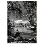 Framed black and white wooden print of Central Park in summer glow, part of My Store's Travel Collection Studio Edition.