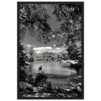 Framed black and white wooden poster of Central Park in summer glow, from My Store's Travel Collection Studio Edition.
