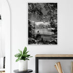 Framed wooden print of Central Park in a summer glow, black and white Studio Edition from the Travel Collection by My Store.