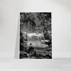 Framed wooden black and white print of Central Park in summer glow, part of Studio Edition Travel Collection, luxury wall art.