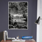 Framed wooden print of Central Park in summer glow, from My Store's travel collection, black and white studio edition wall art.