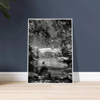 Framed black and white wooden poster of Central Park in summer glow from My Store's Travel Collection Studio Edition.