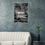 Framed wooden print of Central Park in summer glow, black and white Studio Edition travel collection artwork for wall display.