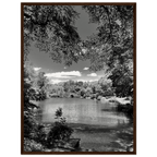 Framed wooden poster of Central Park in summer glow, part of My Store's Travel Collection Studio Edition black and white series.