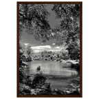 Framed wooden poster of Central Park in summer glow, from My Store's Travel Collection Studio Edition Black & White Series.