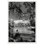 Framed wooden print of Central Park in a summer glow, from My Store's Travel Collection Studio Edition Black & White Series.