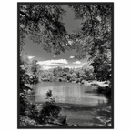 Framed wooden print of Central Park in summer glow from My Store's Travel Collection, Studio Edition black and white series.