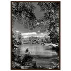 Framed wooden poster of Central Park in a summer glow, part of My Store's Travel Collection Studio Edition black and white series.