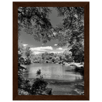 Framed wooden poster of Central Park in summer glow, from My Store's Travel Collection Studio Edition black and white series.