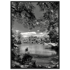 Framed wooden poster of Central Park in summer glow, part of My Store's Travel Collection Studio Edition black and white series.