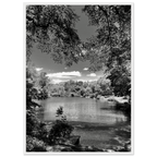 Framed wooden print of Central Park in a summer glow, part of My Store's Black & White Series, Studio Edition, Travel Collection.