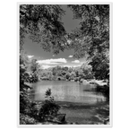 Framed wooden poster of Central Park in summer glow, part of My Store’s Travel Collection Studio Edition black and white series.