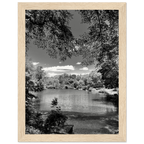 Framed wooden poster of Central Park during summer in black and white, part of the My Store Travel Collection Studio Edition.