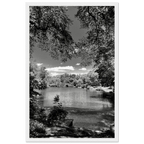 Framed wooden print of Central Park in summer glow, part of My Store's Travel Collection Studio Edition black and white series.
