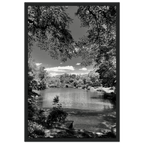 Framed wooden print of Central Park in summer glow, part of My Store's Travel Collection Studio Edition black and white series.