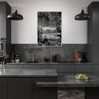 Framed wooden poster of Central Park in summer glow, from My Store's Travel Collection Black & White Series, studio edition print.