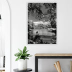 Framed wooden poster of Central Park in summer glow, part of My Store's Travel Collection Studio Edition black and white series.