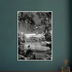 Framed wooden print of Central Park in summer glow, part of My Store's Travel Collection Studio Edition black and white series.