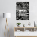 Black and white framed print of Central Park in summer, featuring NYC wall art on My Store's 15x20 cm wooden poster with white frame.