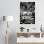 Framed wooden poster of Central Park in summer glow from My Store's Travel Collection, Studio Edition black and white series.