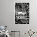 Framed wooden poster of Central Park in summer glow, part of My Store's Travel Collection Studio Edition black and white series.