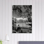 Framed wooden poster of Central Park in summer glow from My Store's Travel Collection Studio Edition black and white series.