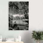 Framed wooden poster of Central Park in summer glow, part of My Store's Travel Collection Studio Edition Black & White series.