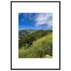 High-quality framed art print of Malibu Canyon in spring bloom wildflowers, featuring vibrant California poster art by My Store.