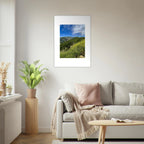 High-quality framed art print of Malibu Canyon with spring wildflowers in California, featuring vibrant colors and natural scenery.