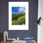 High-quality framed art print of Malibu Canyon in spring bloom wildflowers, featuring California poster art by My Store.